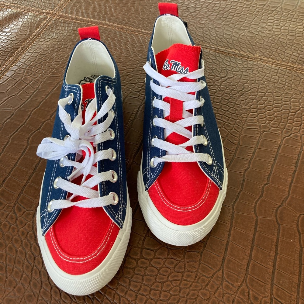 LN Ole Miss Red, White, Blue Sneakers/Tennis Shoes